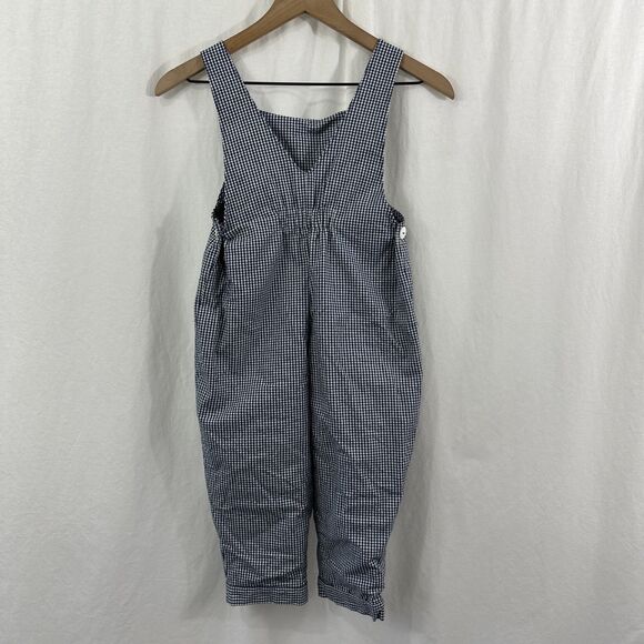 Toddler Kids Blue Gingham Print Overalls Jumper Handmade Size 4T Unisex - Picture 2 of 13